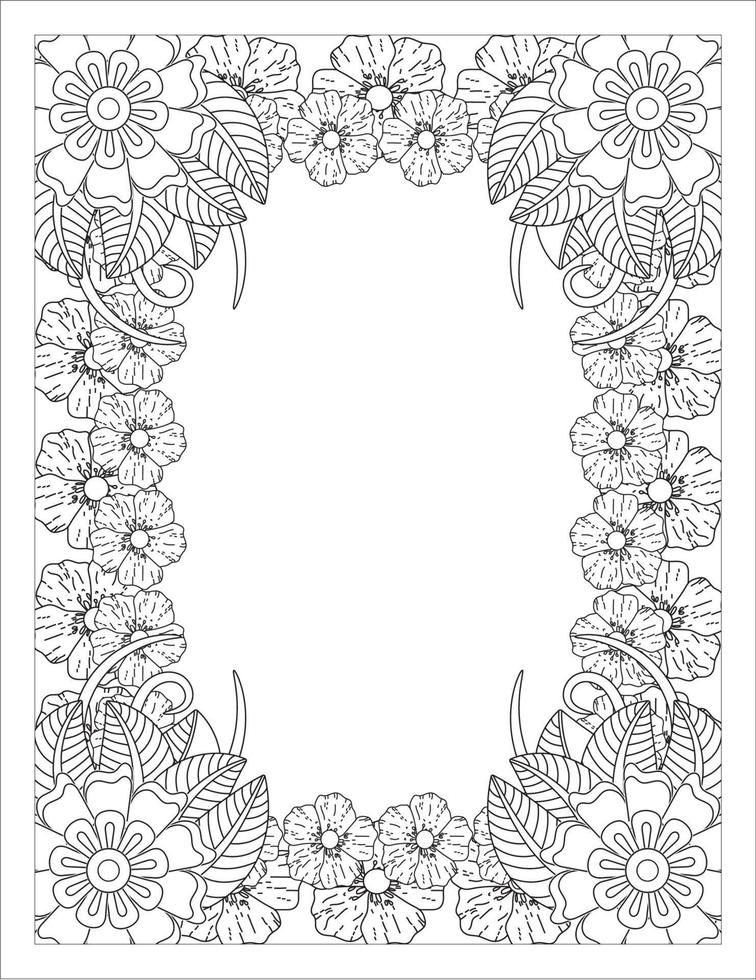 KDP Border Coloring Pages vector