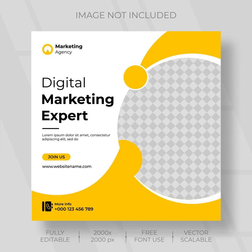 Digital marketing agency video, reels, story, post, and social media banner template vector scalable