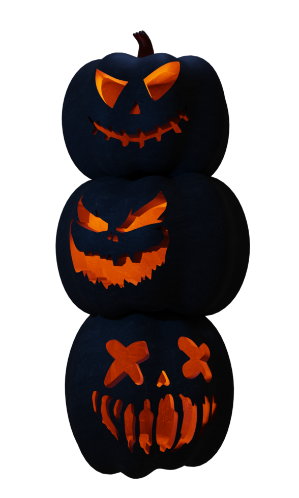 Dark Pumpkins Composition Halloween Design Element png