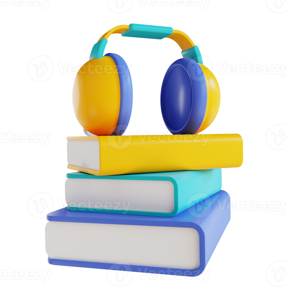 livre audio illustration 3d png