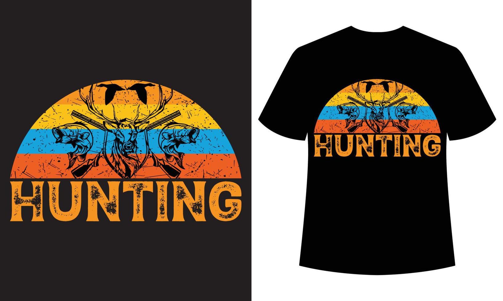 Hunting Typography New Colorful T-shirt Design vector