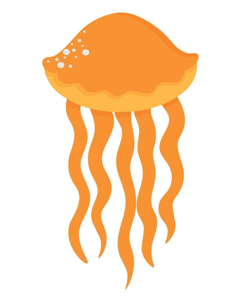 Deep sea jellyfish. Doodle flat clipart. All objects are repainted. vector
