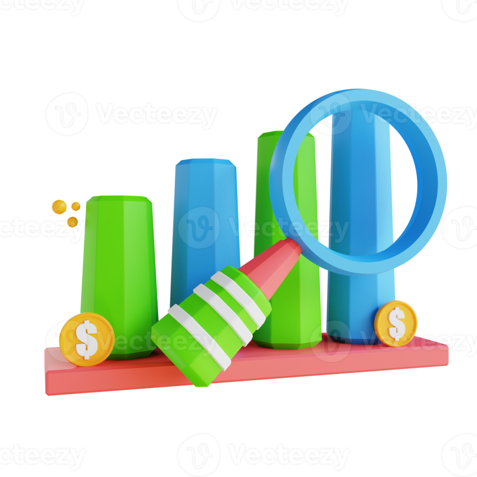 3D illustratie laag poly data-analyse png