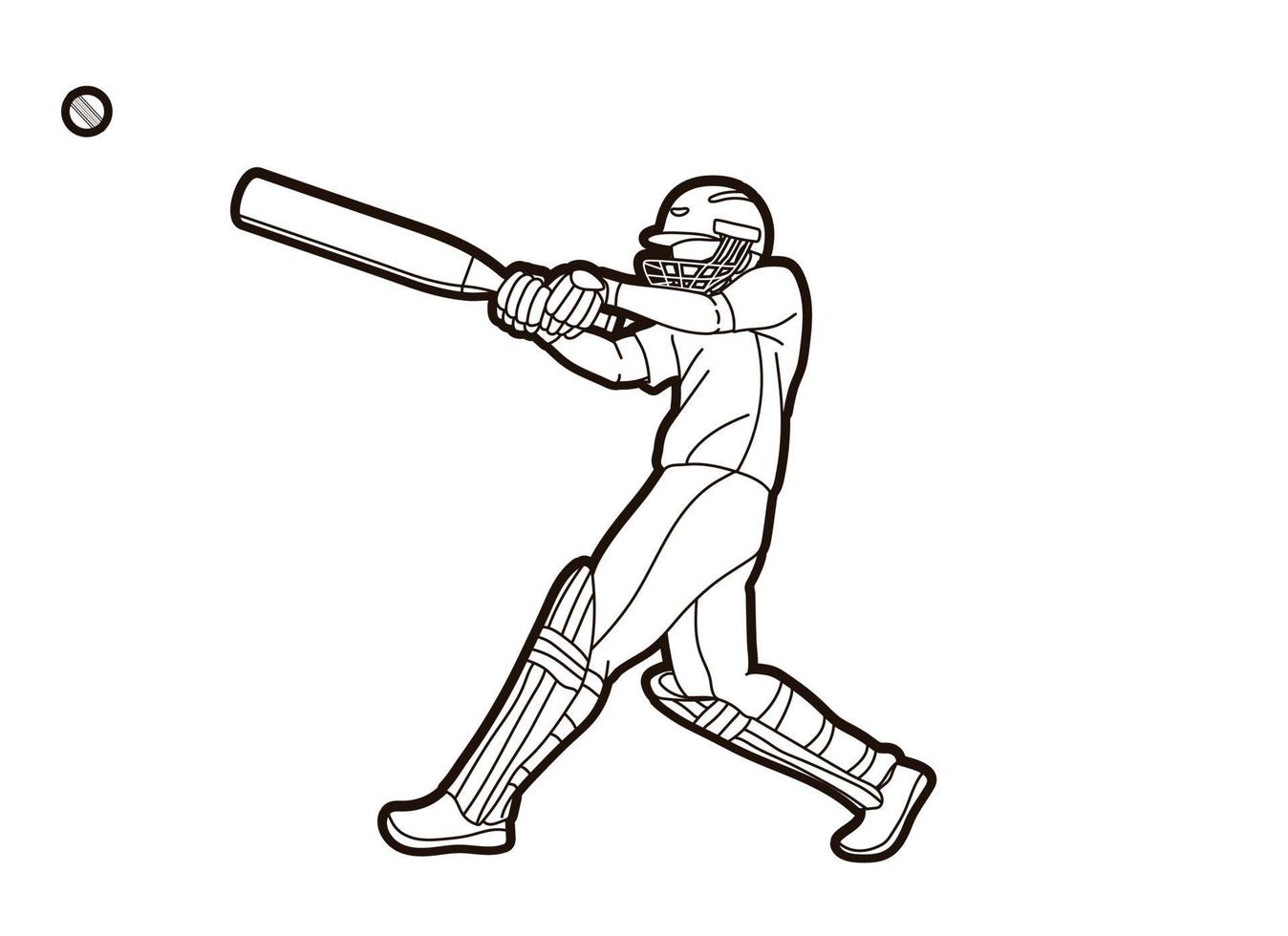 Cricket Player Action Cartoon Sport vector