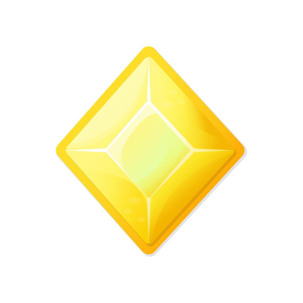 yellow crystal for cartoon-style games vector