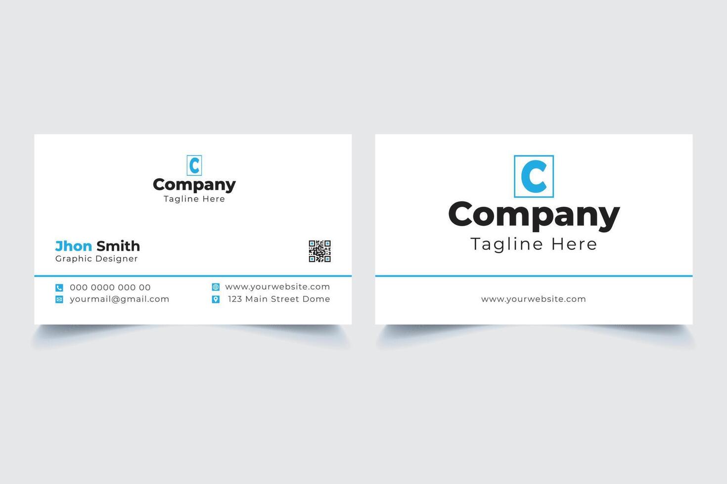 Modern, simple, unique white business card design vector