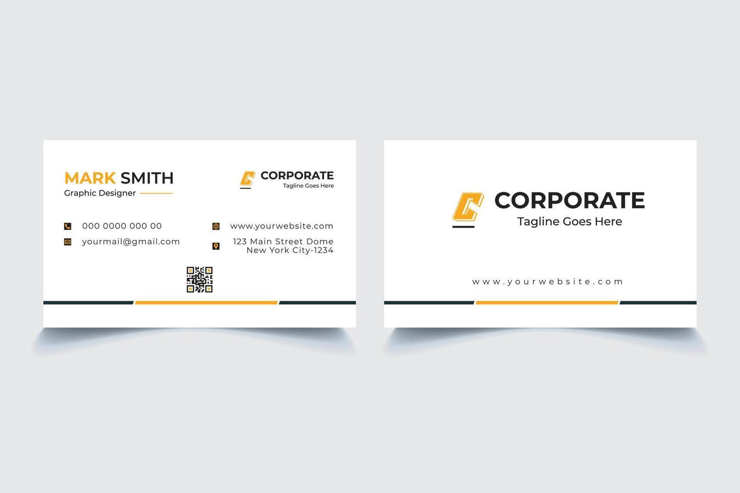 Modern, simple, unique white business card design vector