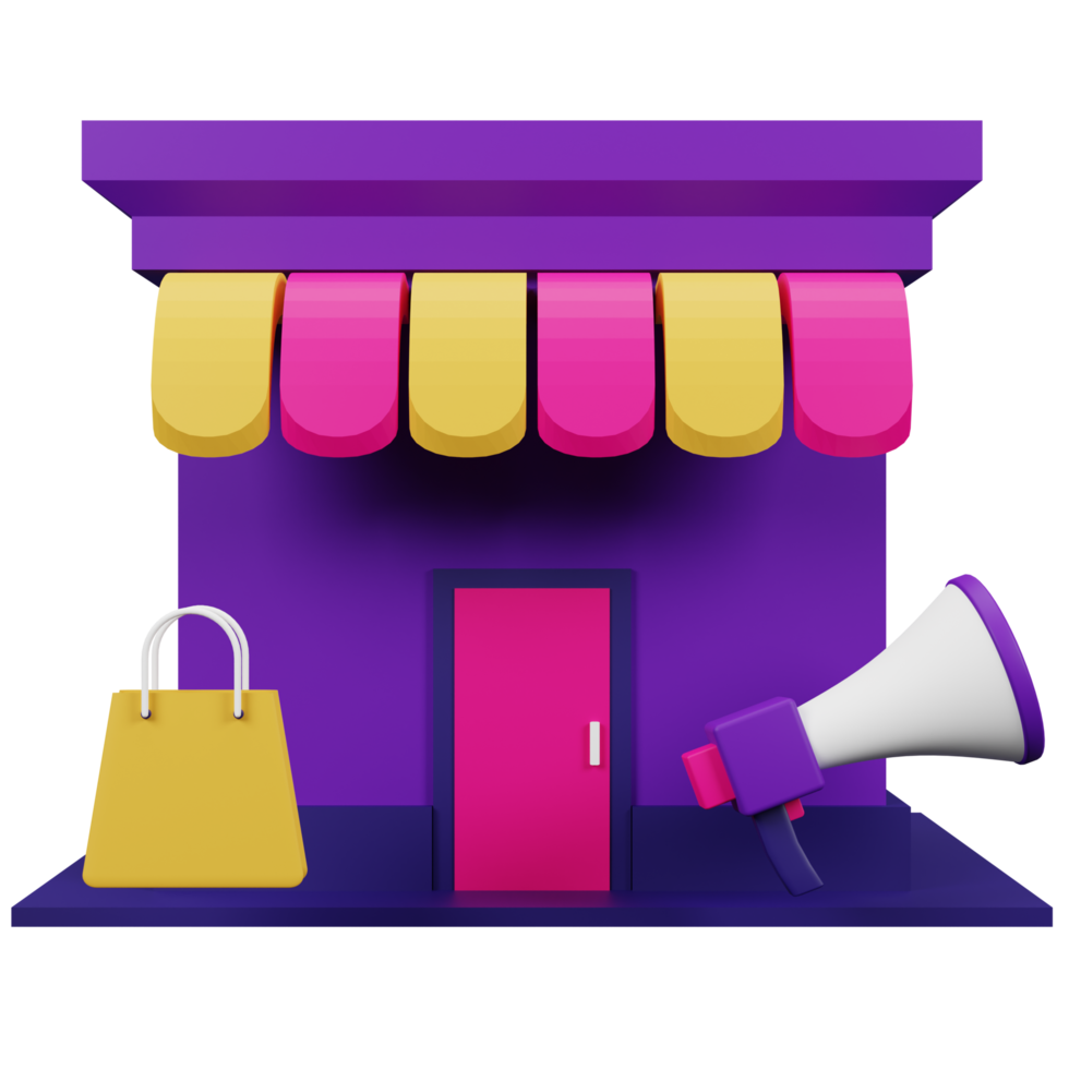 Shop Marketing 3D Icon Illustration for your website, user interface, and presentation. 3D render Illustration. png