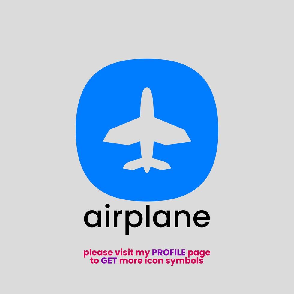 Airplane spaceship Symbol for smartphone app icon or company logo - crop style version 1 vector