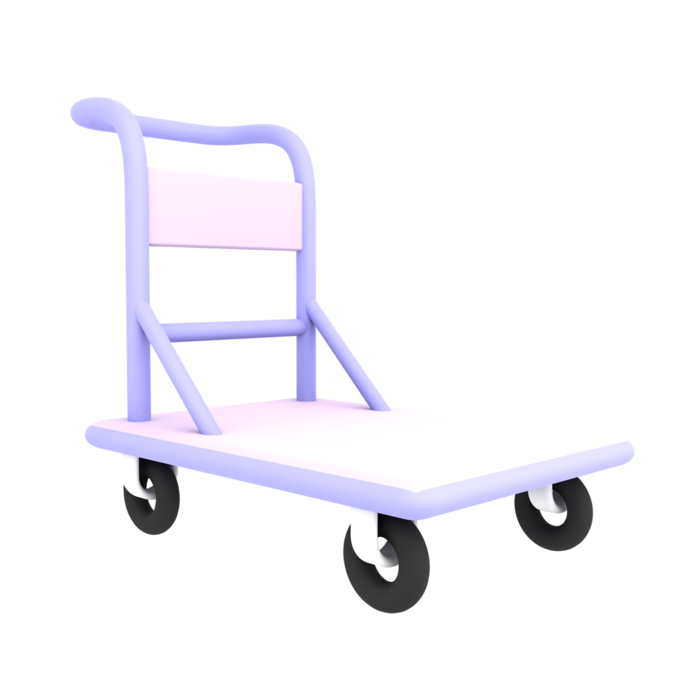 3d empty cart trolley for shipping icon ecommerce illustration png