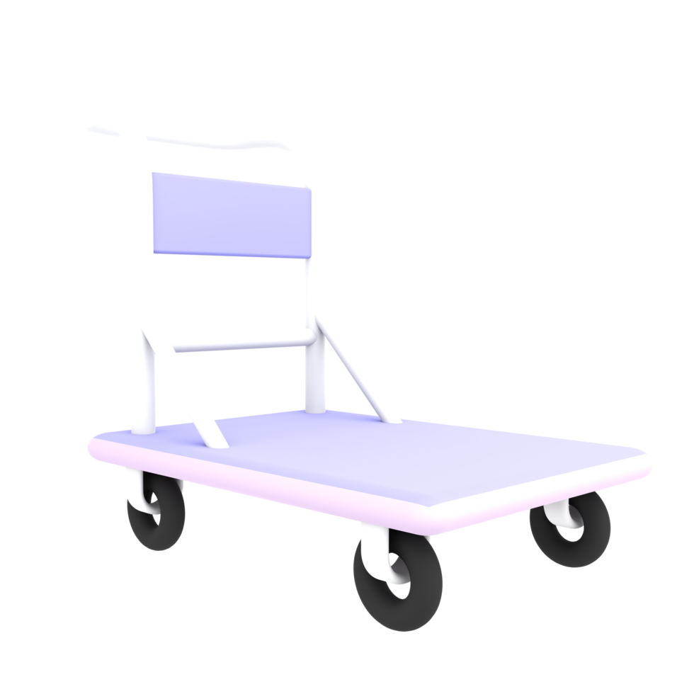 3d empty trolley for shipping icon ecommerce illustration png