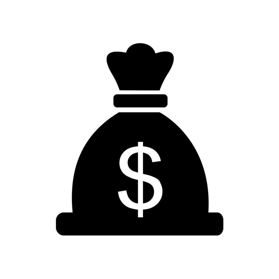 vector de icono de bolsa de dinero. ilustración de vector de icono de bolsa de dinero