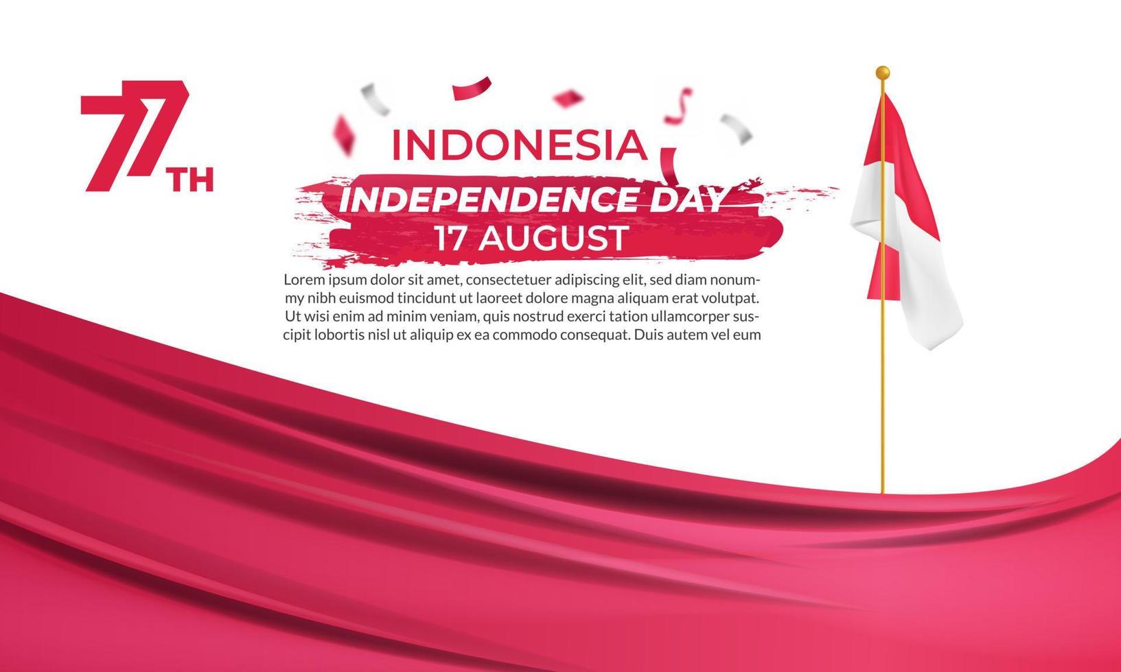 indonesia independence day . Dirgahayu republik indonesia. Illustration, Banner, Poster, background Design vector