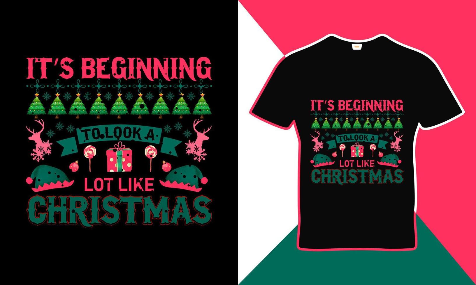 Merry Christmas quote t-shirt design template vector