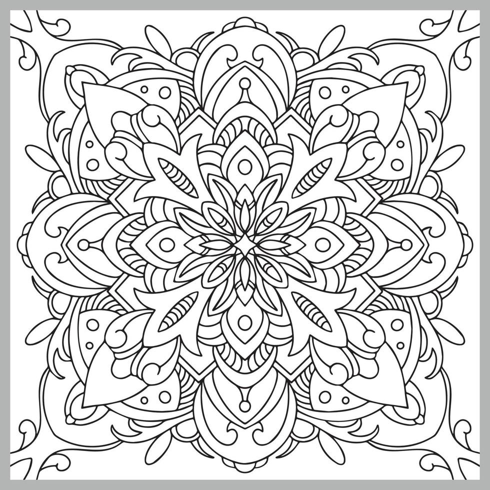 Vector decorative ornament. Tile pattern. Coloring page. Linear art.