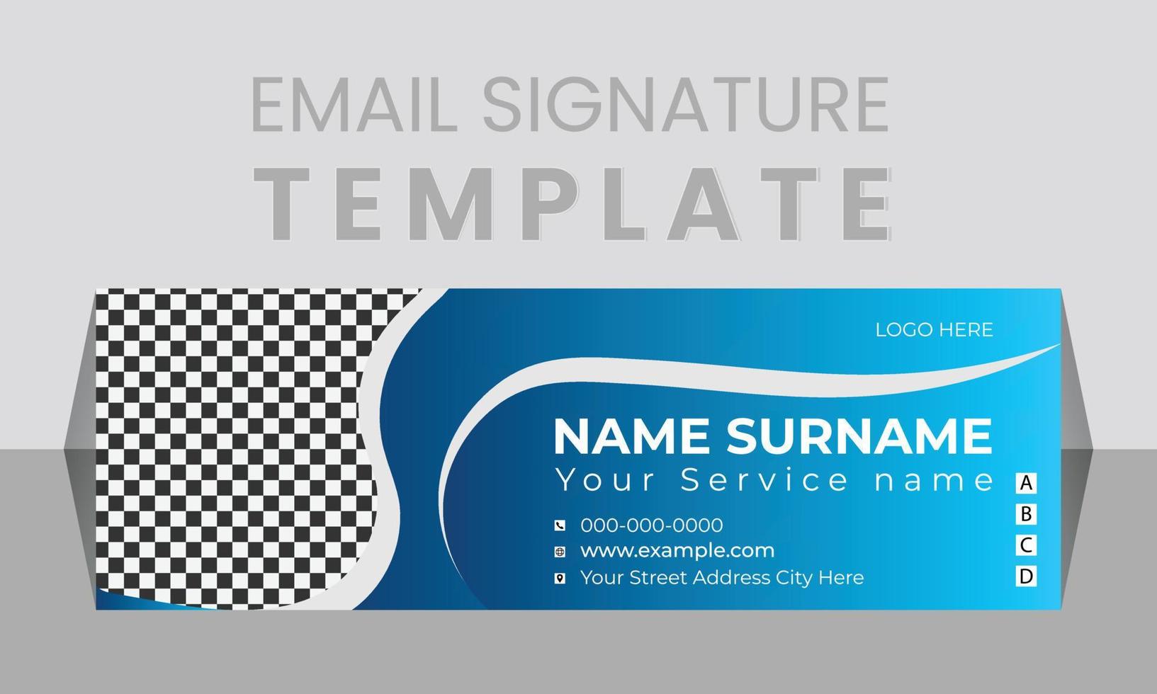 Email signature template or email footer and personal social media cover design vector