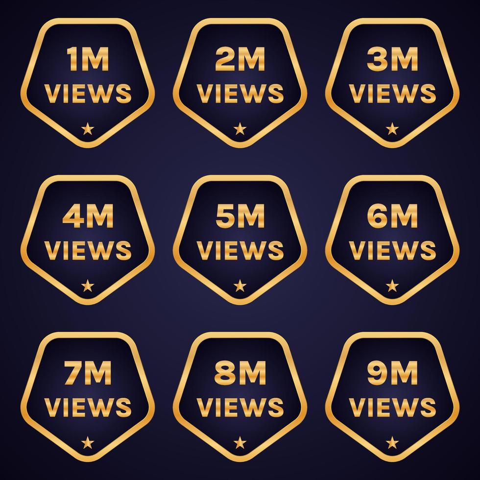 golden color million views celebration  background design banner vector