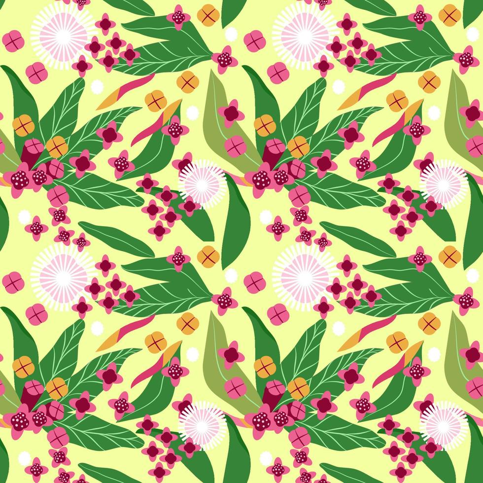 Seamless Pattern of Botanical and plant vector