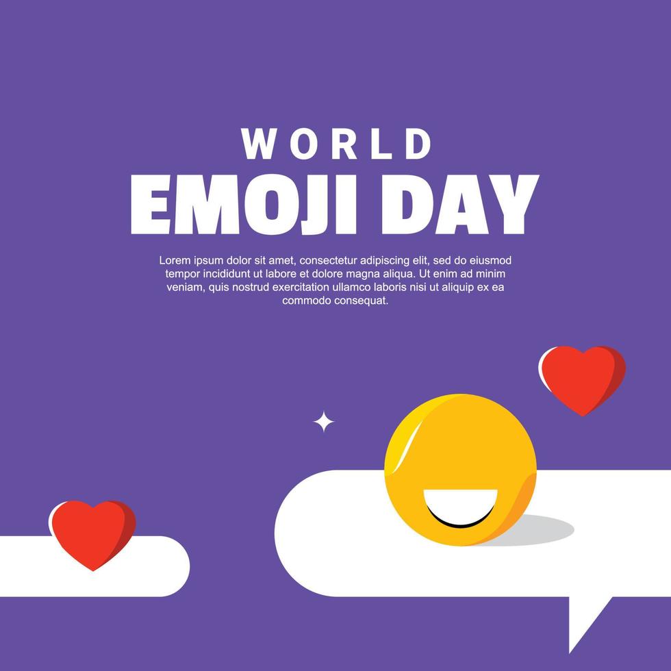 fondo de diseño del día mundial del emoji para el momento de saludo vector