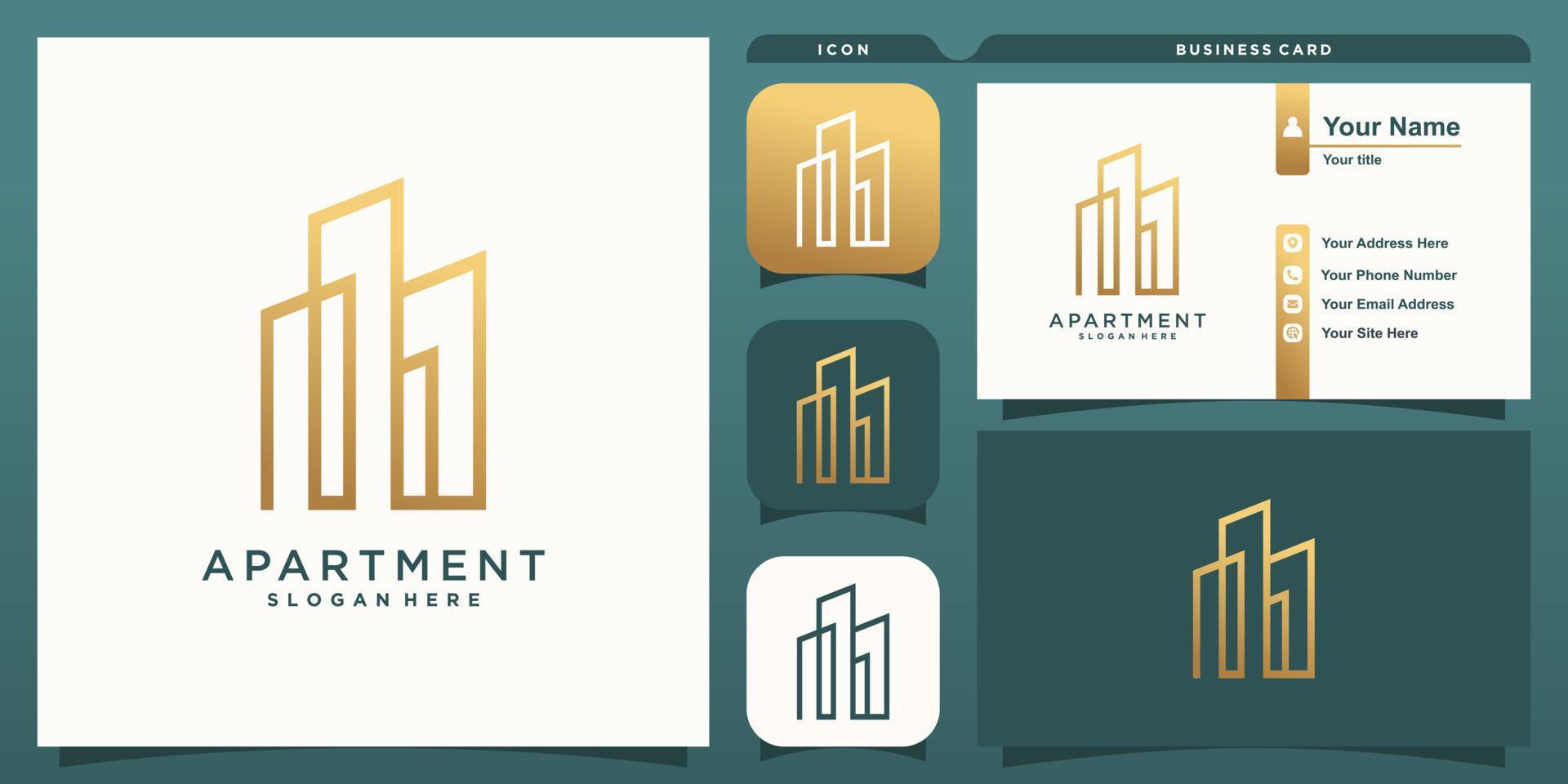 Moden apartment logo for business Premium Vector