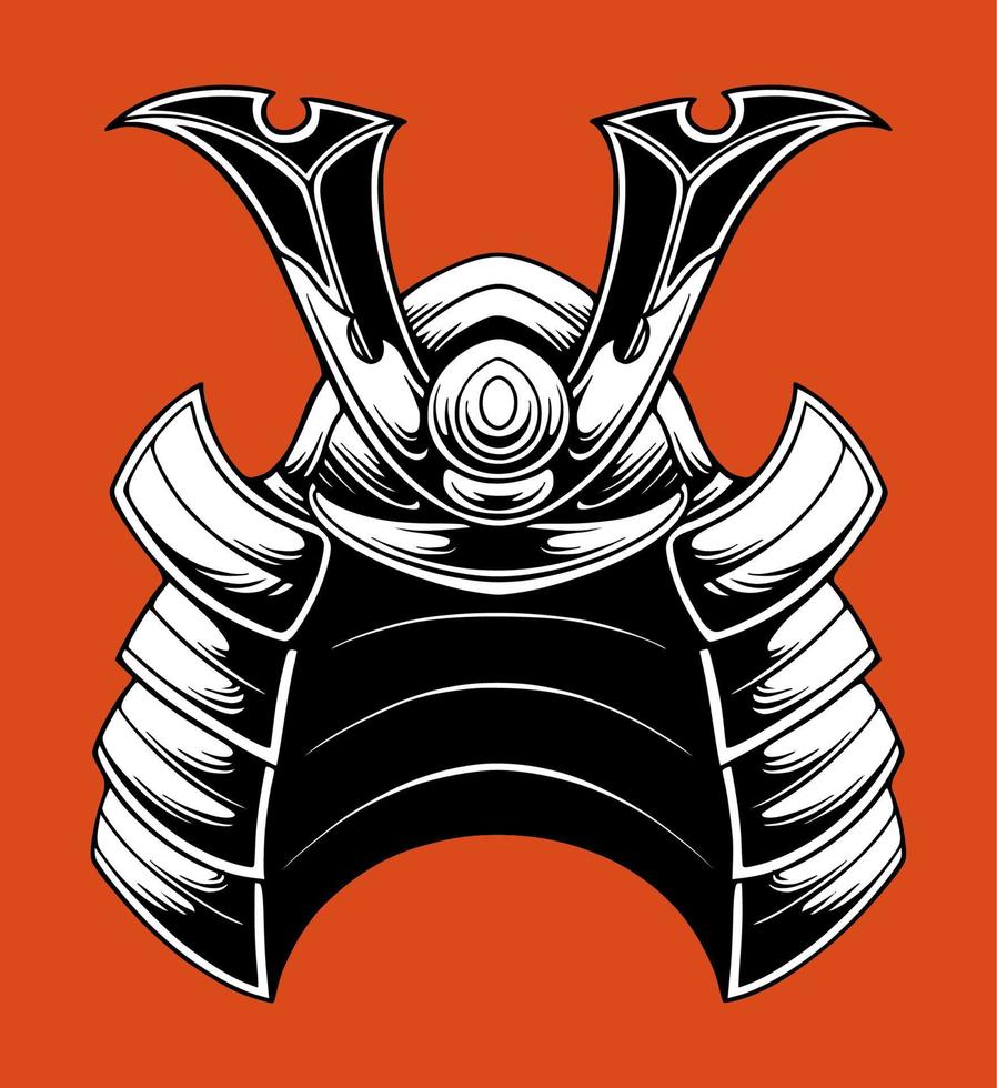 Japanese samurai helmet vector illustration