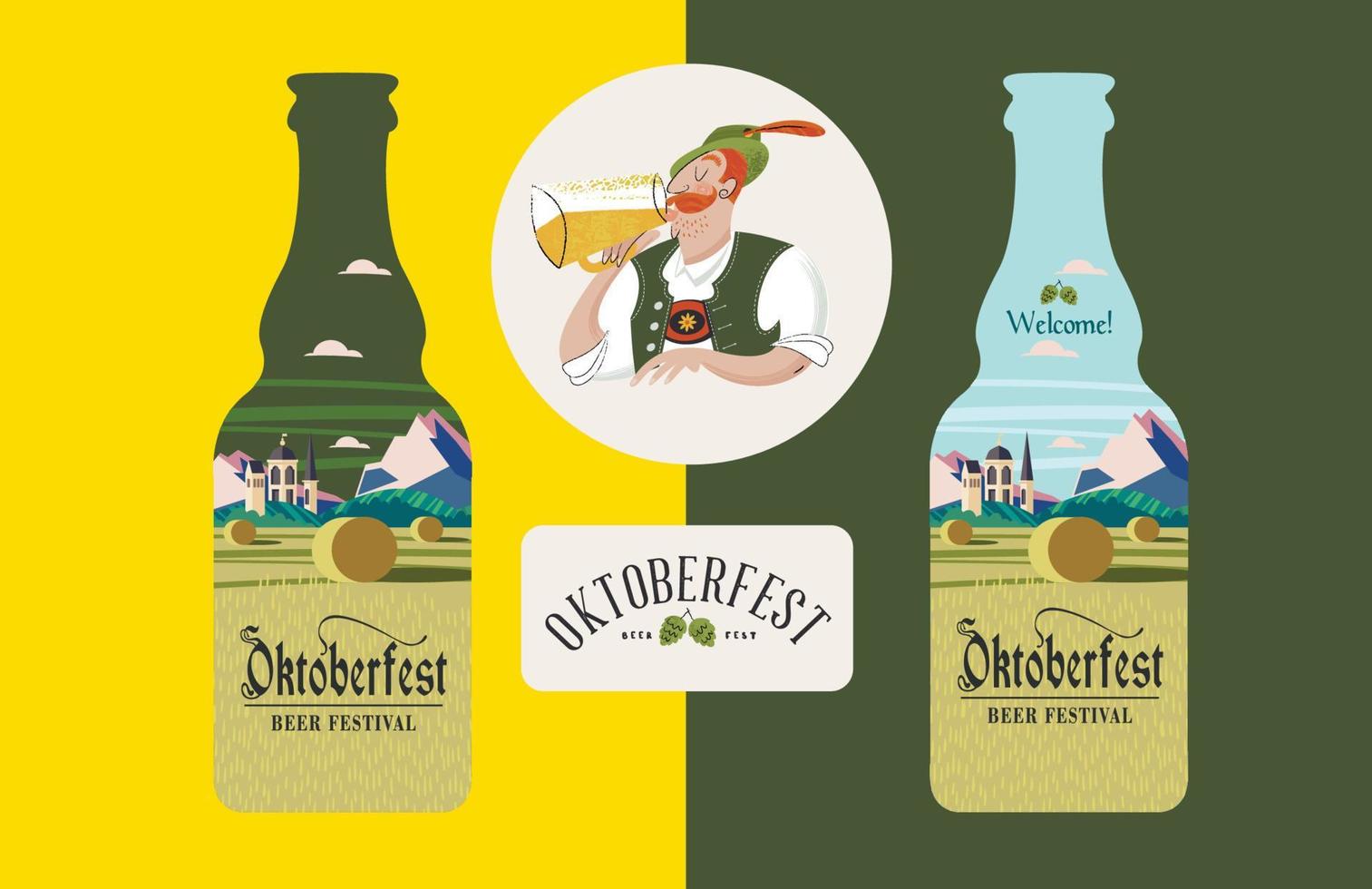 ilustración vectorial para el festival de la cerveza oktoberfest vector