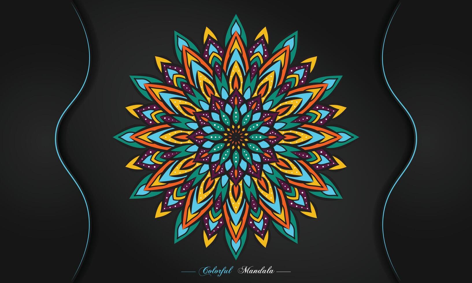 Colourful mandala design background, geometric and decorative mandala for print, poster, book cover, brochure, flyer, banner vector
