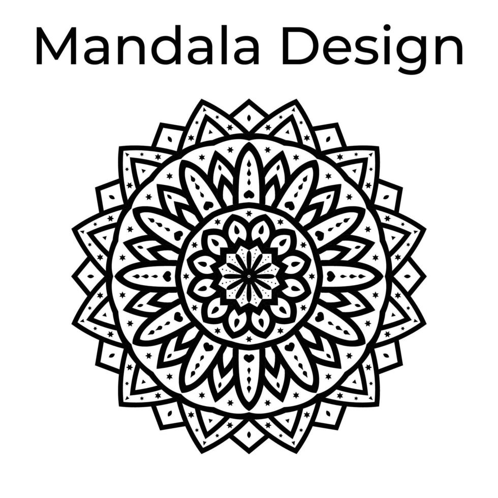 Black and white mandala ornate background for wedding invitation, book cover. Arabesque islamic background vector