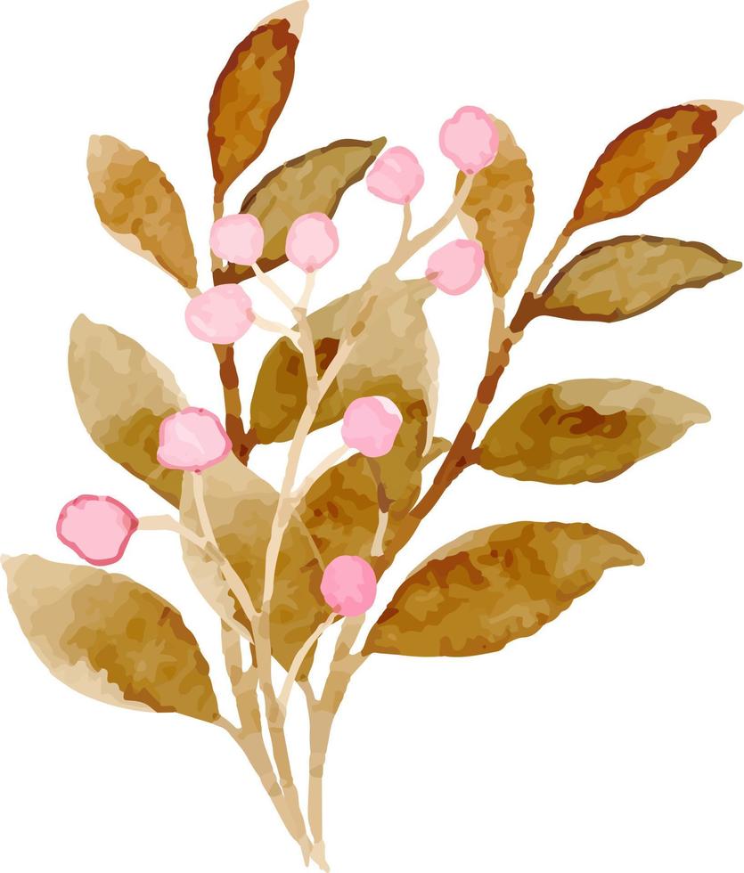 Leaves painted in watercolor. vector