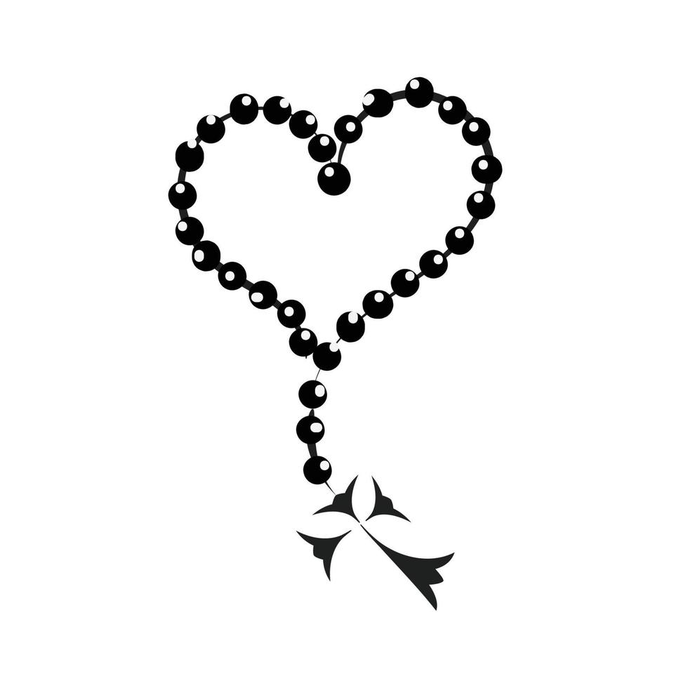 Christian Tattoo design with a rosary vector