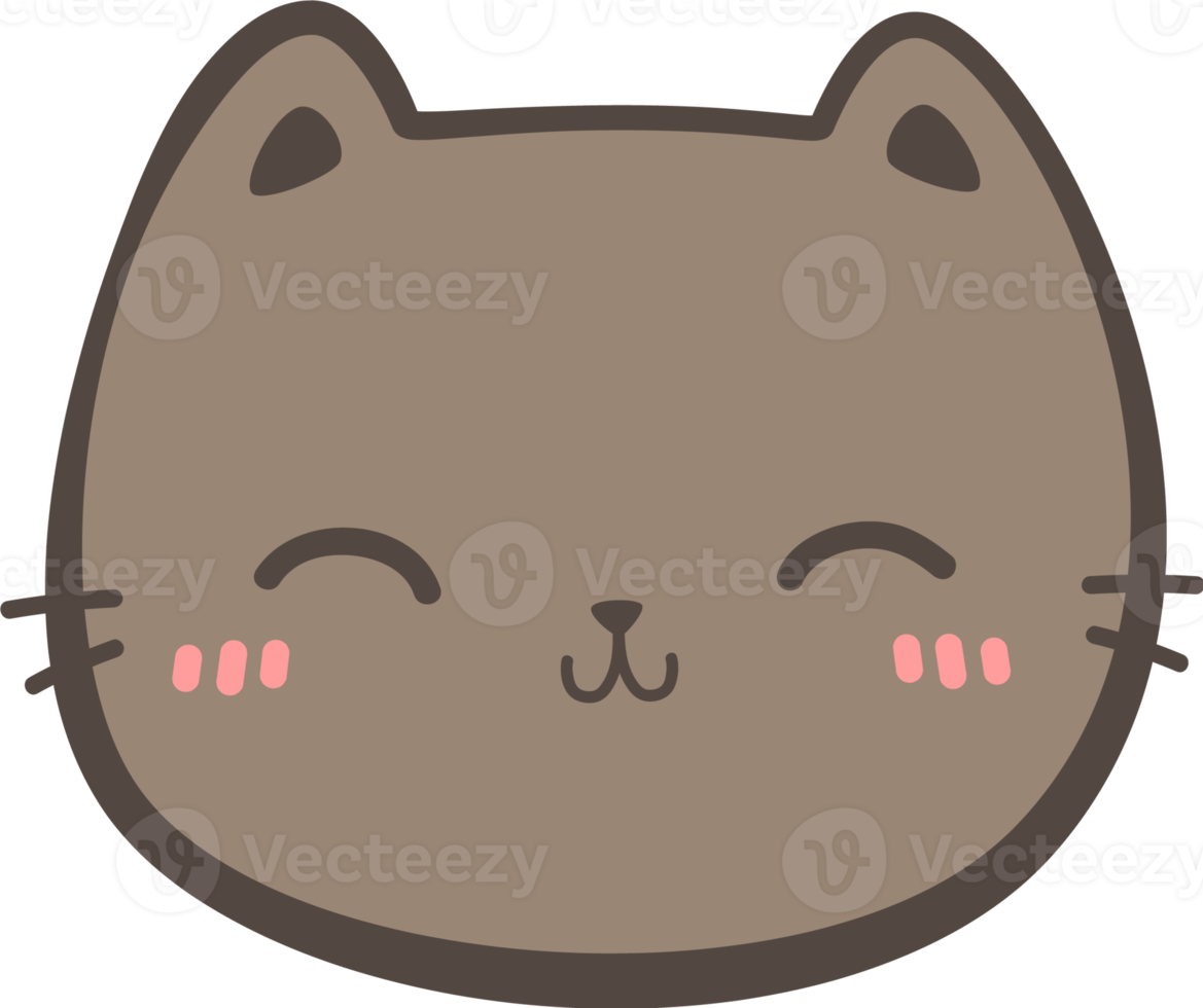 Cute Cat Head Element png