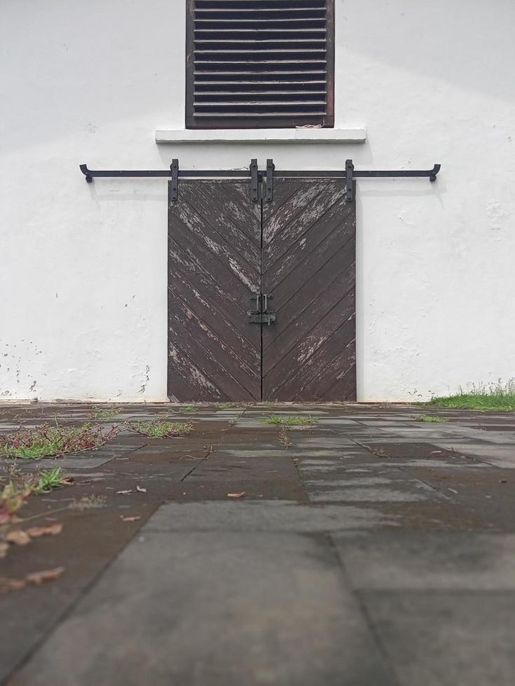 big wooden warehouse door photo