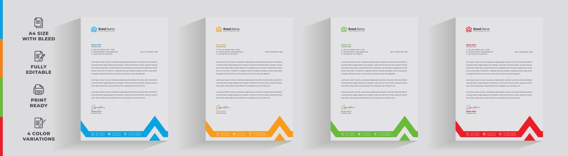 Letterhead corporate creative business company  minimal clean unique template design vector