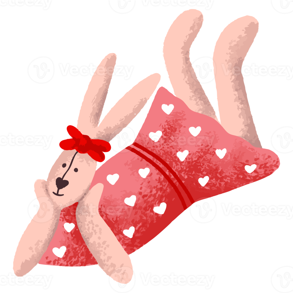 Cute bunny girl in red dress png