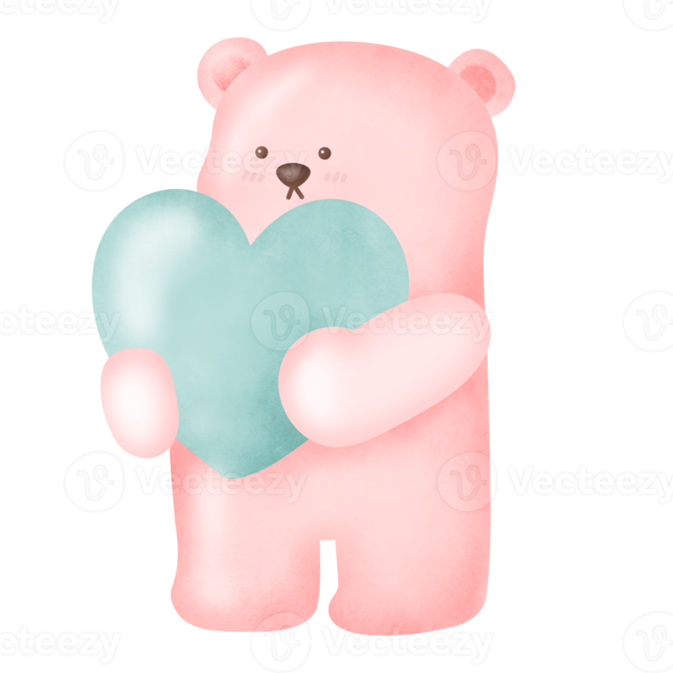 Cute pink bear . png