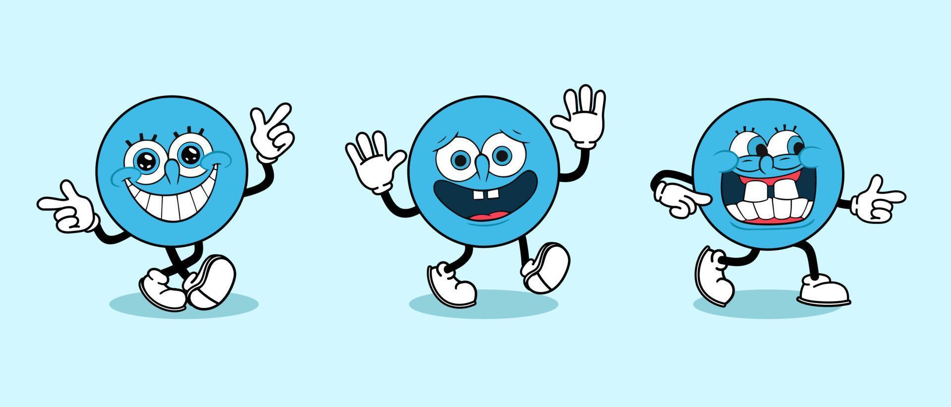 funny face cartoon with happy expression vector illustration