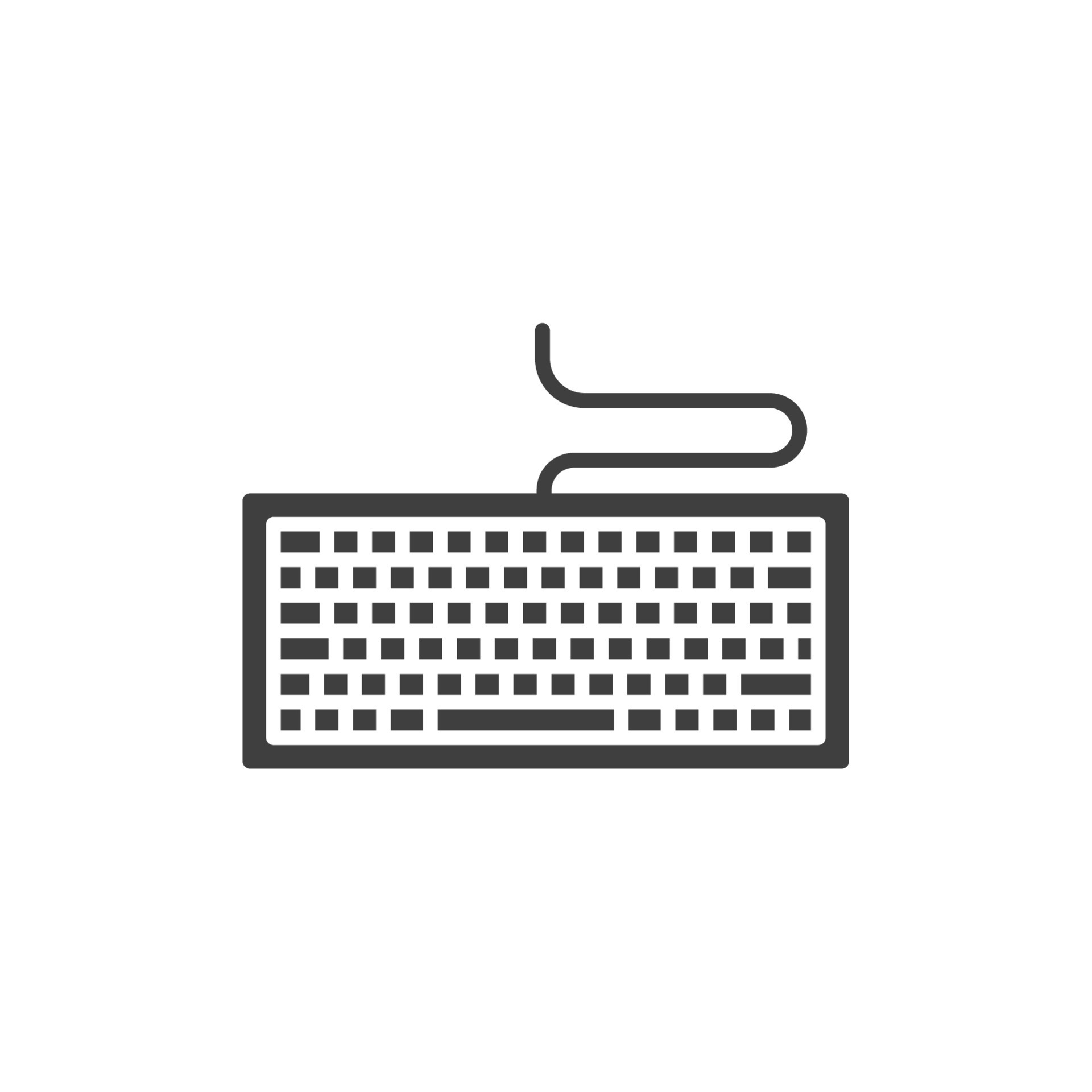 Vector sign of the keyboard symbol is isolated on a white background