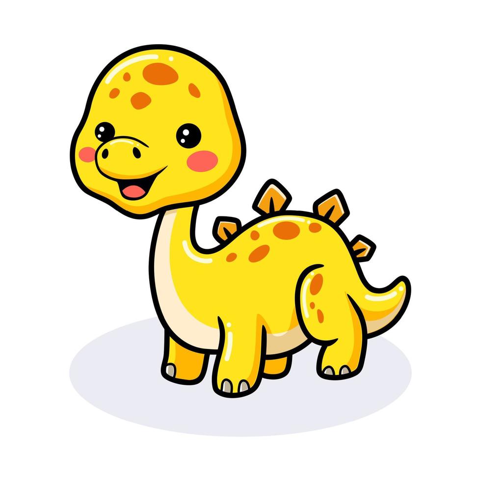 Cute little stegosaurus dinosaur cartoon vector