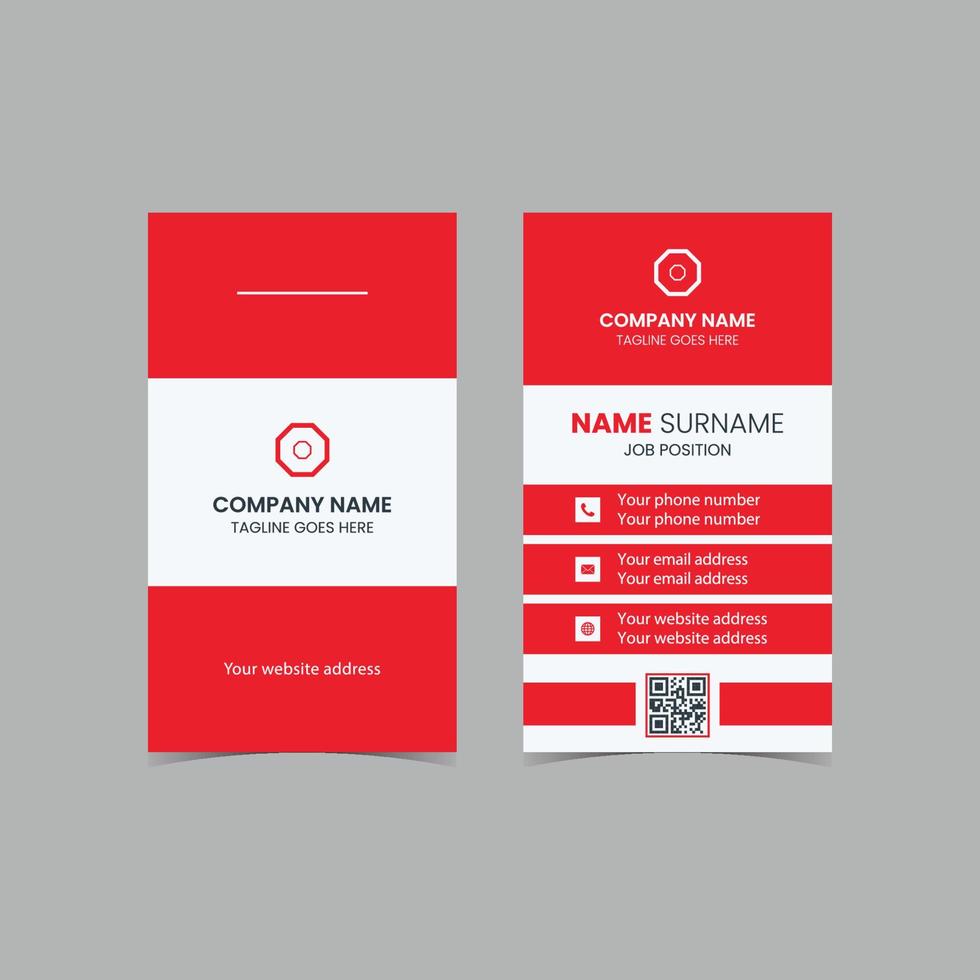 Double-sided Vector Modern Creative and Clean Business Card template. Portrait and landscape orientation. Horizontal and vertical layout. Vector illustration