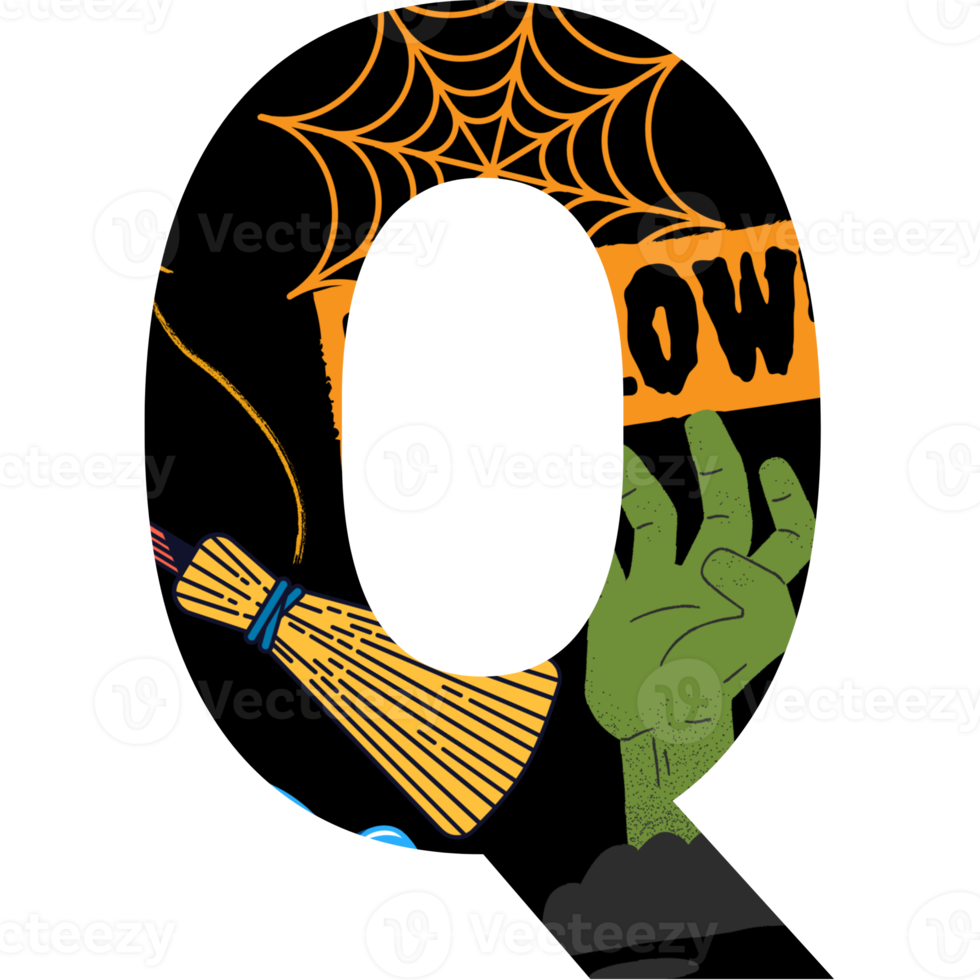 alfabeto y número de halloween png