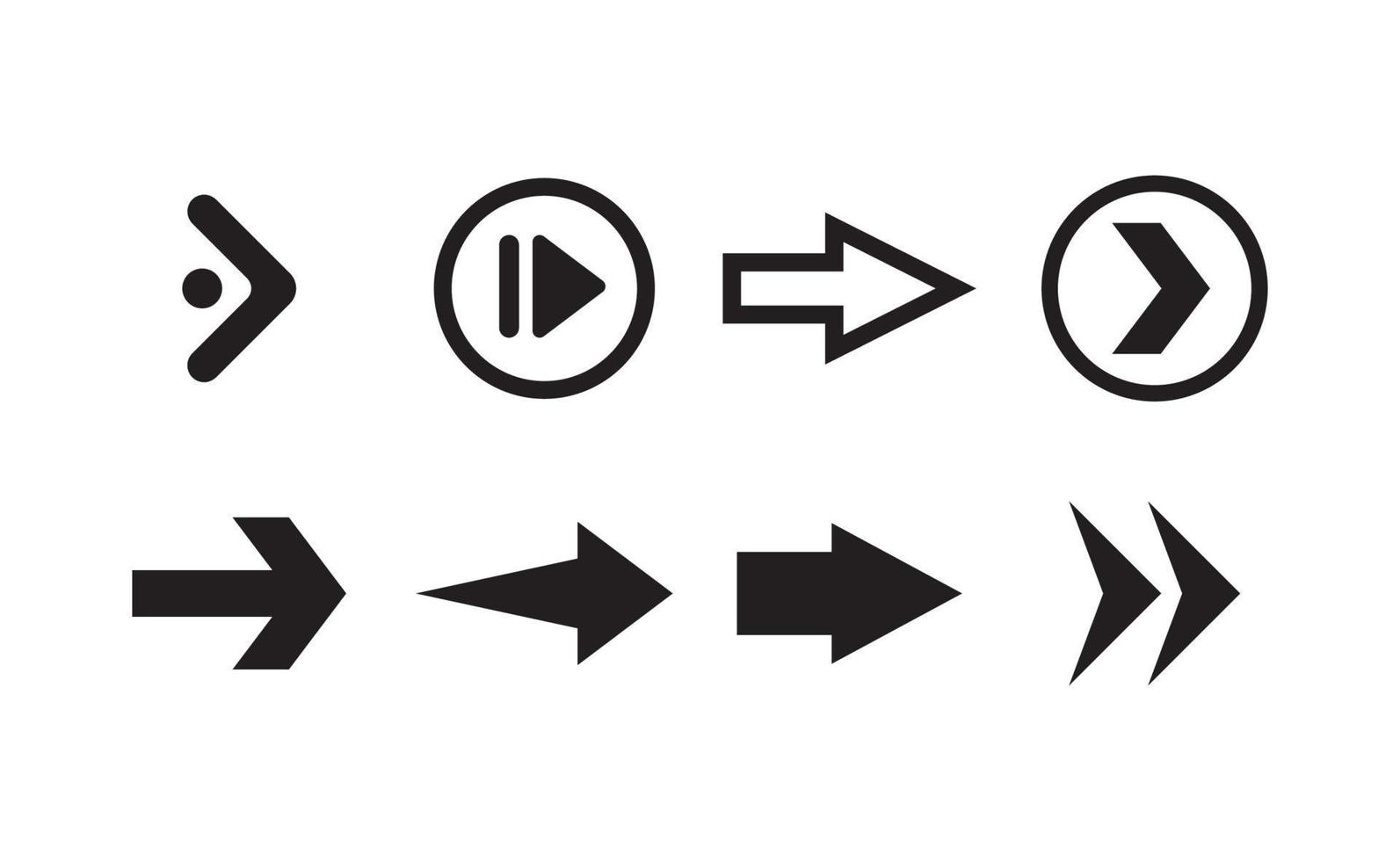 Arrows set. Arrow pictogram icon collection. vector