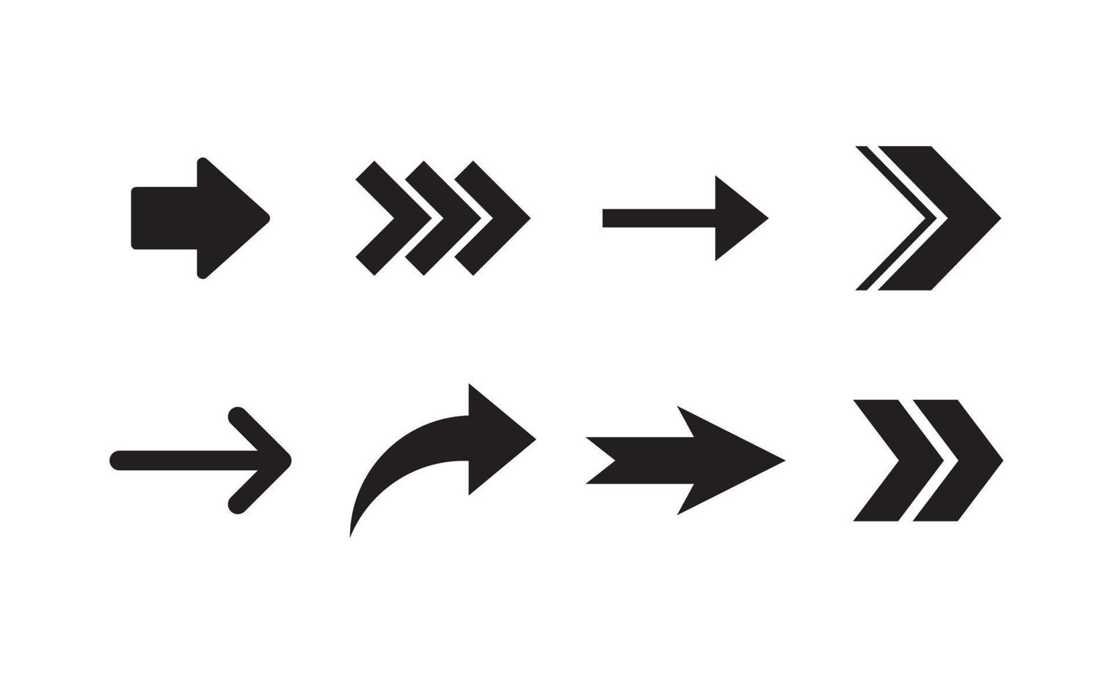 conjunto de flechas. colección de iconos de pictogramas de flecha. vector