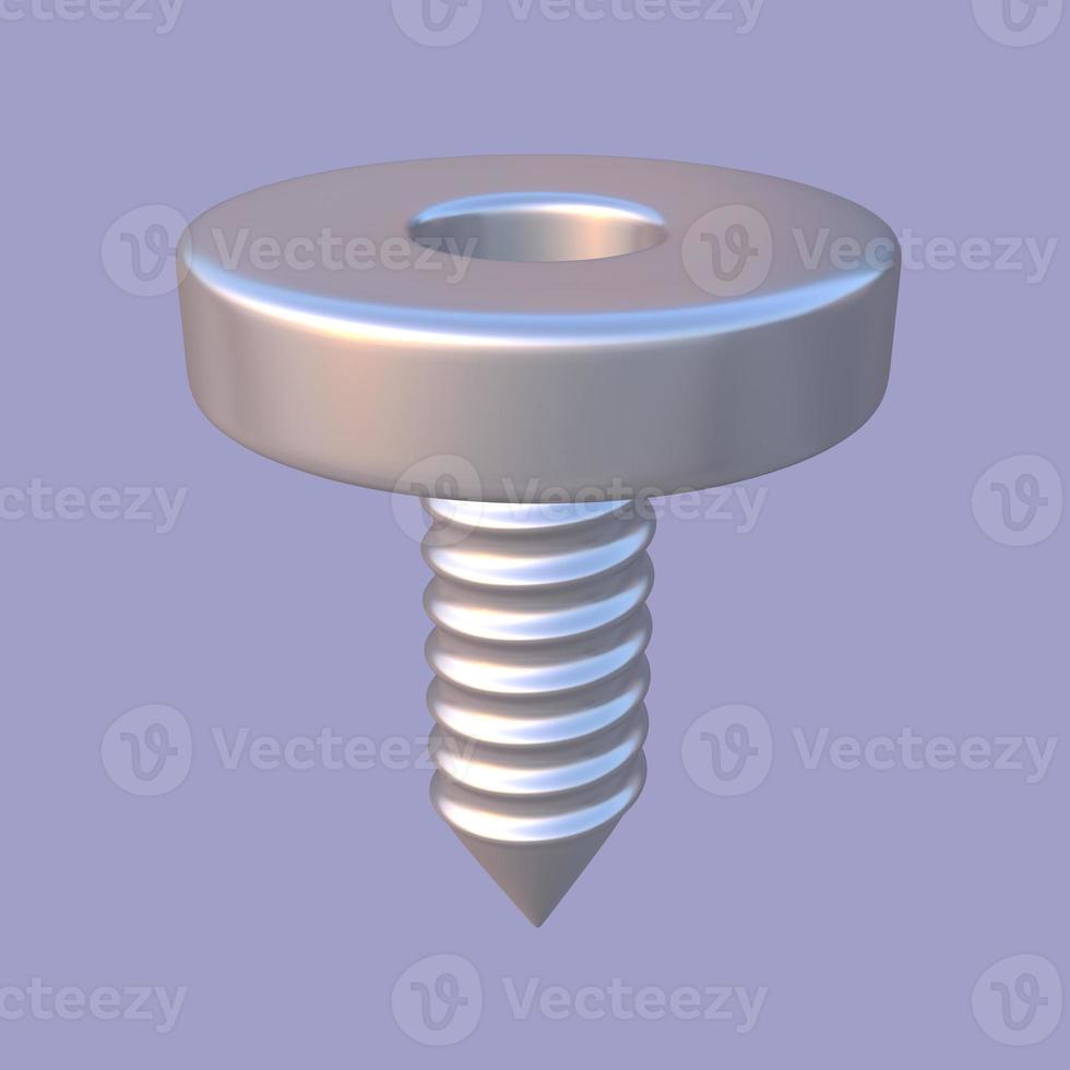 Realistic 3D Render of Metal Bolt photo