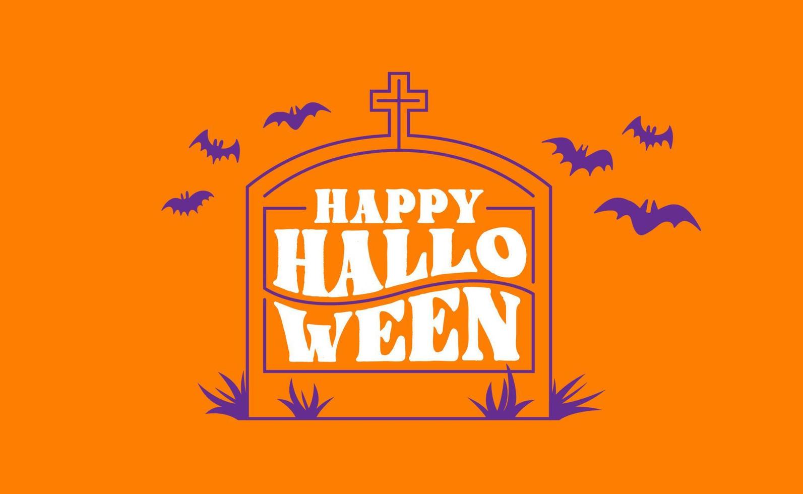 letras del logotipo de feliz halloween. diseño de placa espeluznante. vector