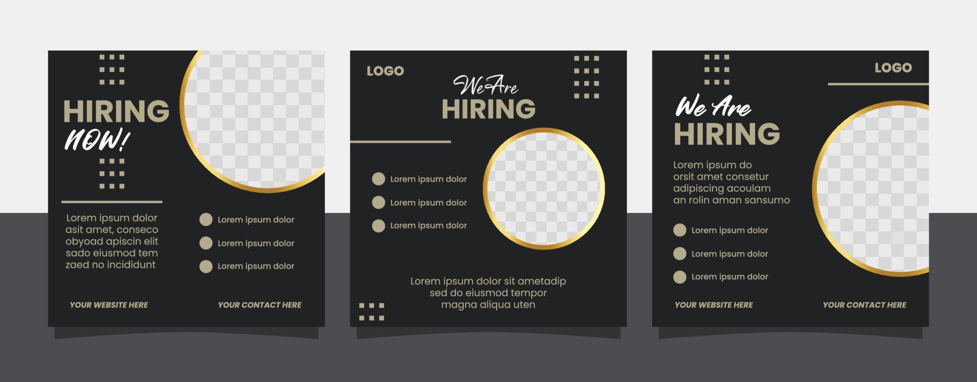 Job seeker hiring poster social media template design vector