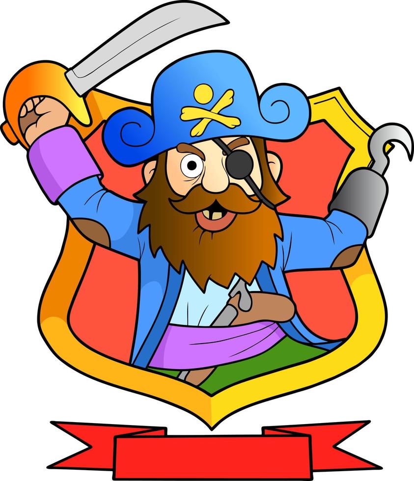 funny cartoon pirate vector