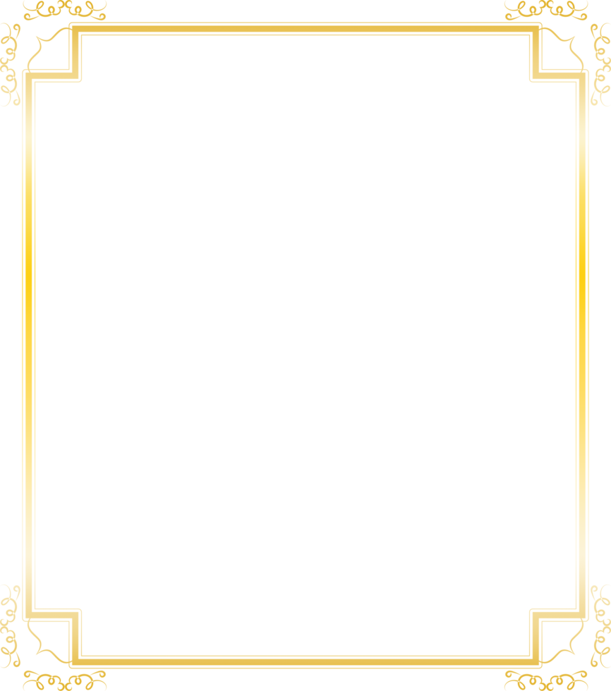 Golden shiny frame png