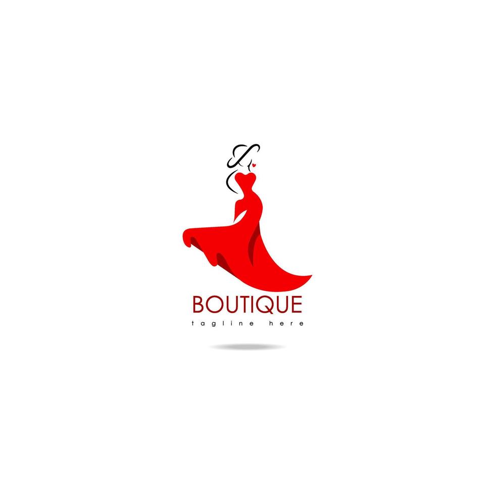 illustration of a minimalist logo design can be used for women's clothing products, symbols, signs, online shop logos, special clothing logos, boutique vector