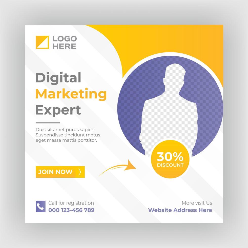 Digital marketing web banner and social media post template vector