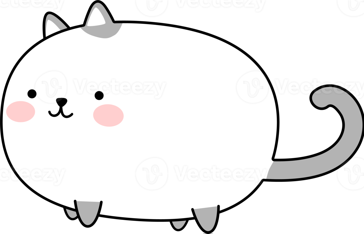 Cute Chubby Cat Cartoon Element png